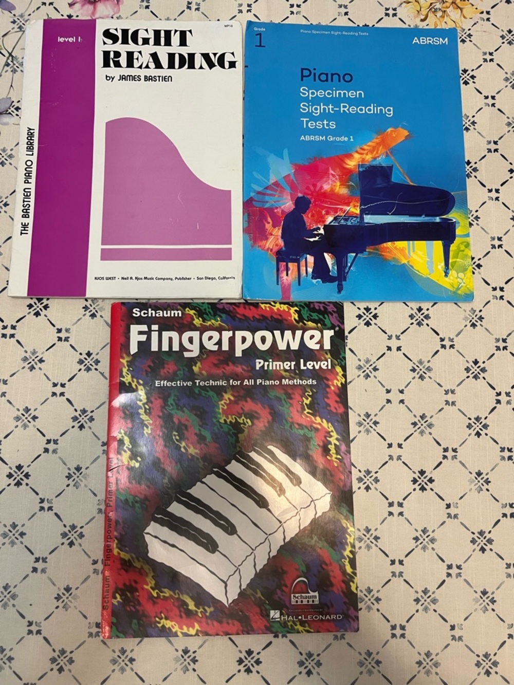 3 piano books level 1 - Sight reading, specimen sight reading test, Fingerpower